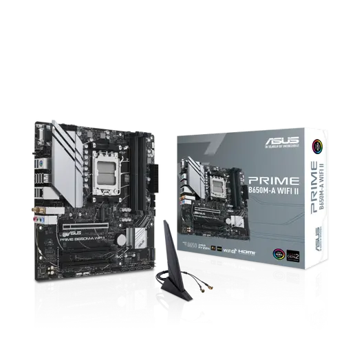 Дънна платка ASUS PRIME B650M WI-FI II socket AM5, 4xDDR5, Aura Sync, PCIe 5.0 SSD Slot