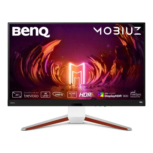 Монитор, BenQ MOBIUZ EX3210U 31.5" IPS, 1ms, 144Hz, 3840x2160 4K, 98% P3, 99% AdobeRGB, HDR 600, HDRi, 1000:1, HDRi, B.I.+,LBL, Black eQualizer , 300 cd/m2, HDMI 2.1 x2, DP, USB 3.0Hub, treVolo 2Wx2+5W woofer, HAdj.100mm, Tilt -5 - 15, Swivel 15/15, White Монитор, BenQ MOBIUZ EX3210U 31.5" IPS, 1ms, 144Hz, 3840x2160 4K, 98% P3, 99% AdobeRGB, HDR 600, HDRi, 1000:1, HDRi, B.I.+,LBL, Black eQualizer , 300 cd/m2, HDMI 2.1 x2, DP, USB 3.0Hub, treVolo 2Wx2+5W woofer, HAdj.100mm, Tilt -5 - 15, Swivel 15/15, White