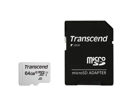 Памет, Transcend 64GB microSD w/ adapter UHS-I U1 A1 Памет, Transcend 64GB microSD w/ adapter UHS-I U1 A1