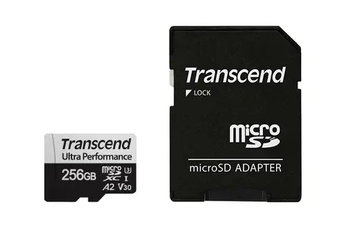 Памет, Transcend 256GB micro SD w/ adapter UHS-I U3 A2 Ultra Performance Памет, Transcend 256GB micro SD w/ adapter UHS-I U3 A2 Ultra Performance