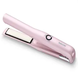 Преса, Beurer HS 20 cordless hair straightener, Battery operation ,cordless, Ceramic and tourmaline-coated hot plates, 3 temperature settings from 160°C to 200°C, LED display, Cordless operation for 20 minutes, Lithium-ion battery,Plate locking system