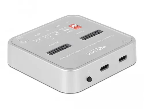 Докинг станция Delock 1 x M.2 NVMe SSD, 1 x M.2 SATA SSD, SD Express Card Reader, Клониране
