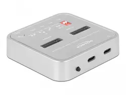 Докинг станция Delock 1 x M.2 NVMe SSD, 1 x M.2 SATA SSD, SD Express Card Reader, Клониране