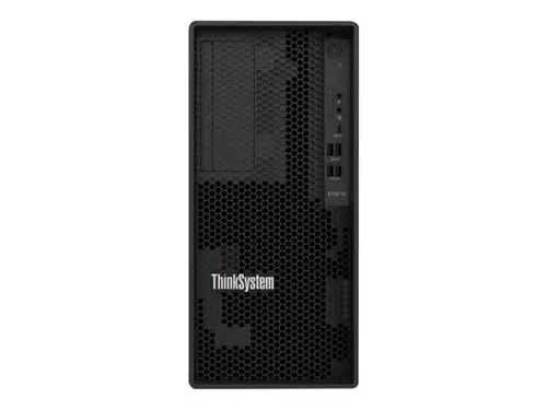 Сървър, Lenovo ThinkSystem ST50 V2, Xeon E-2324G (4C, 3.1GHz, 8MB Cache/65W), SW RAID, 2x960GB Micron 5400 Pro SSD, 1x16GB, 500W 94% Efficiency, No DVD, 3 year