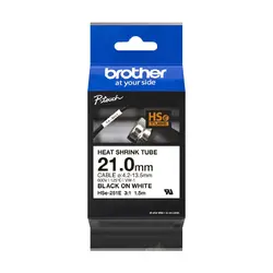 Консуматив, Brother HSe-251E 21mm Black on White Heat Shrink Tape