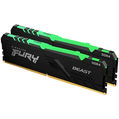 Памет Kingston FURY Beast Black RGB 16GB(2x8GB) DDR4 3600MHz CL17