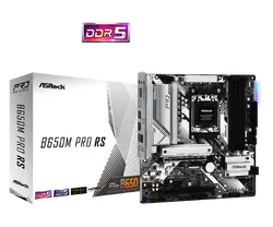 ASROCK MB Desktop B650M PRO RS, AM5, 4x DDR5, 1x PCIe 4.0 x16, 1x PCIe 3.0 x16, 1x Blazing M.2(PCIe Gen5x4), 1x Hyper M.2, 4x SATA3, RAID 0, 1, 10, 7.1 CH HD Audio, 1x HDMI, 1x DP, 2.5G LAN, 6x USB 3.2, 8x USB 2.0, 2x USB-C, mATX