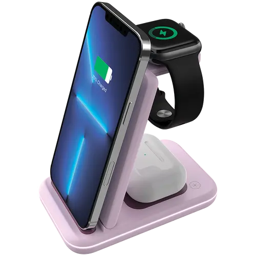 CANYON wireless charger WS-304 15W 3in1 Iced Pink