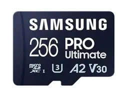 Памет, Samsung 256GB micro SD Card PRO Ultimate with Adapter , UHS-I, Read 200MB/s - Write 130MB/s, U3, V30, A2