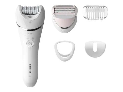 PHILIPS Епилатор серия 8000 използване на мокро и сухо за крака и тяло + 5 принадлежности
