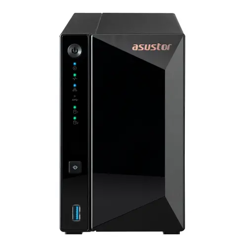 Мрежов сторидж, Asustor AS3302T_V2, 2 bay NAS, Realtek RTD1619B, Quad-Core, 1.7GHz (not ex.), 2.5GbE x1, USB3.2 Gen1 x3, WOW (Wake on WAN), Ttoolless installation, with hot-swappable tray, hardware encryption, MyArchive, EZ connect, EZ Sync, WoL, System Sleep Mode Мрежов сторидж, Asustor AS3302T_V2, 2 bay NAS, Realtek RTD1619B, Quad-Core, 1.7GHz (not ex.), 2.5GbE x1, USB3.2 Gen1 x3, WOW (Wake on WAN), Ttoolless installation, with hot-swappable tray, hardware encryption, MyArchive, EZ connect, EZ Sync, WoL, System Sleep Mode