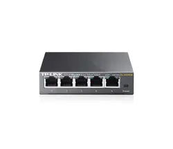 TP-Link TL-SG105E 5-Port Gigabit Desktop Easy Smart Switch, 5 10/100/1000Mbps RJ45 ports, MTU/Port/Tag-based VLAN, QoS, IGMP Snooping, Green technology, Metal Casing, Desktop/Wall mount