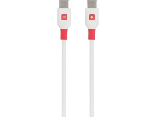 Кабел Skross, USB-C - USB-C мъжко, USB 2.0, 1.2м, Бял