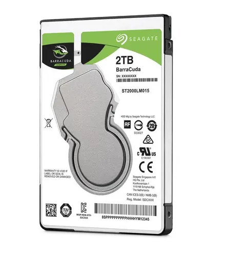 Твърд диск, Seagate BarraCuda Mobile 2000GB, SATA 6Gb/s 5400rpm 128MB 7mm Твърд диск, Seagate BarraCuda Mobile 2000GB, SATA 6Gb/s 5400rpm 128MB 7mm