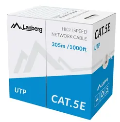 Кабел, Lanberg LAN cable UTP CAT.5E 305m stranded CCA, grey
