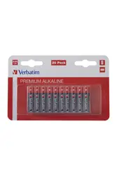 Батерия, Verbatim ALKALINE BATTERY AAA 20 PACK (HANGCARD)