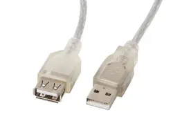Кабел, Lanberg extension cable USB 2.0 AM-AF, 5m, transparent ferrite