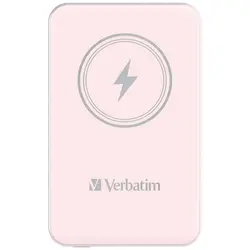 Външна батерия, Verbatim MCP-5PK Power Pack 5000 mAh with UBS-C PD 20W / Magnetic Wireless Charging 15W Pink