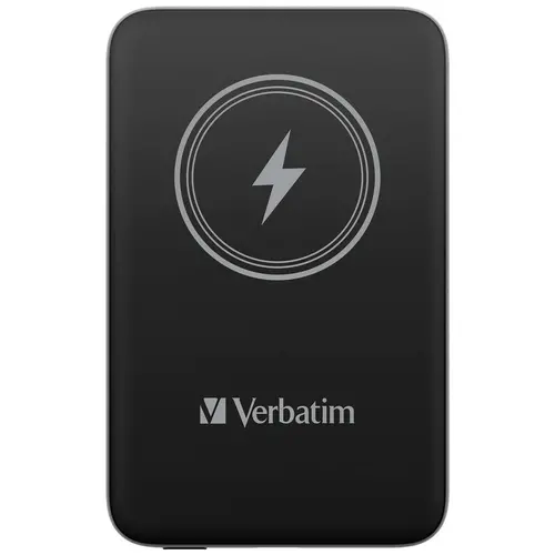 Външна батерия, Verbatim MCP-10BK Power Pack 10000 mAh with UBS-C PD 20W / Magnetic Wireless Charging 15W Black
