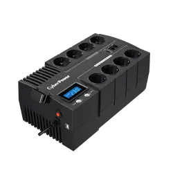 Десктоп енергоспестяващ UPS с AVR и LCD дисплей, 1000VA/600W, 8x Schuko, Runtime at 90W ( min ):42; BR1000ELCD
