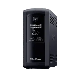 Енергоспестяващ UPS с AVR и LCD дисплей, 1000VA/550W, 4x Schuko, Runtime at 90W ( min ):44, Surge and Spike protection; VP1000ELCD