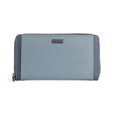 Дамски кожен портфейл Bugatti Sina Long Zip, син