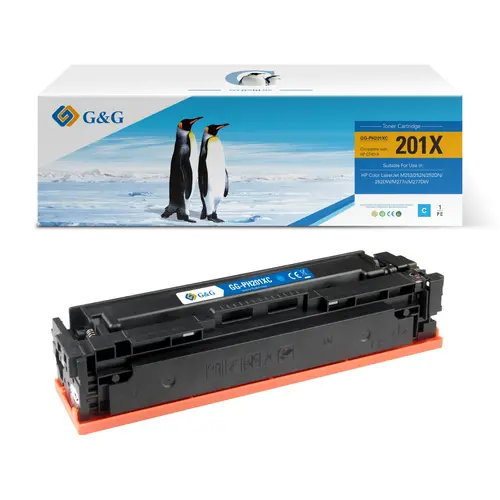 КАСЕТА ЗА HP Color LaserJet Pro M252/M252N/M252DN/M252DW/M277N/M277DW - HIGH CAPACITY - /201X/ - Cyan - CF401X - PN NT-PH201XC - G&G
