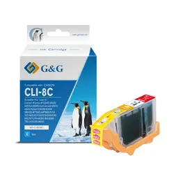 ГЛАВА ЗА CANON PIXMA IP 4200/5200/5200R/6600D/MP 500/800 - Cyan - Ink Tank  - WITH CHIP / С ЧИП  - /8/ -  CLI-8C (CLI8C)  - 0621B002 - PN NP-C-0008C - G&G 