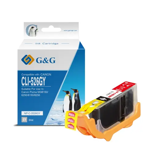 ГЛАВА ЗА CANON PIXMA iP 4850/MG 5150/5250/6150/8150 - Grey - ink tank - WITH CHIP / С ЧИП - /526/ - CLI-526GY (CLI526GY) - 4544B001 - PN NC-C-0526GY/C - G&G