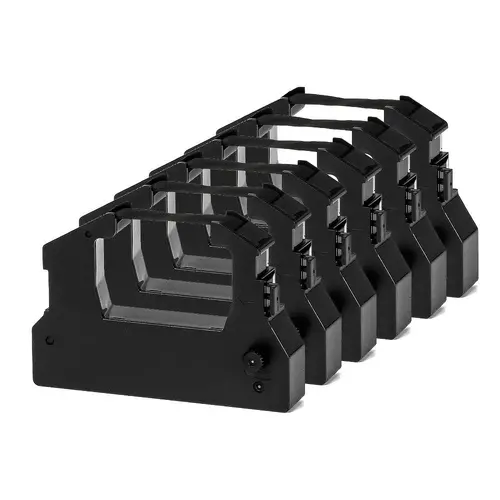 КОМПЛЕКТ 6 ЛЕНТИ ЗА МАТРИЧЕН ПРИНТЕР EPSON LQ-100 (LQ100)/150/150K/ACTIONPRINTER 3250/AP3250 - Black - 6 PCS -  PN RR-EP-LQ100-BK - G&G