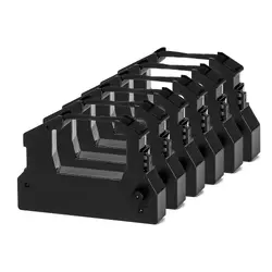 КОМПЛЕКТ 6 ЛЕНТИ ЗА МАТРИЧЕН ПРИНТЕР EPSON LQ-100 (LQ100)/150/150K/ACTIONPRINTER 3250/AP3250 - Black - 6 PCS -  PN RR-EP-LQ100-BK - G&G