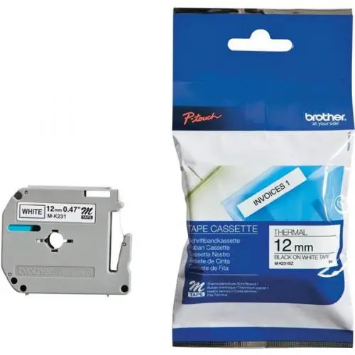 ЛЕНТА ЗА ЕТИКЕТНИ ПРИНТЕРИ BROTHER P-Touch/P-Touch M  - 12 mm x 4,00 m - BLACK ON WHITE TAPE - PN MK-231BZ (MK231BZ)