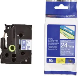 ЛЕНТА ЗА ЕТИКЕТНИ ПРИНТЕРИ BROTHER ТИП TZ - 24 mm x 8,00 m - WHITE ON BLUE TAPE - PN TZE555 (TZE-555)