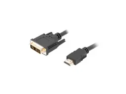 Кабел, Lanberg HDMI (M) -> DVI-D(M)(18+1) cable 1.8m, single link with gold-plated connectors, black