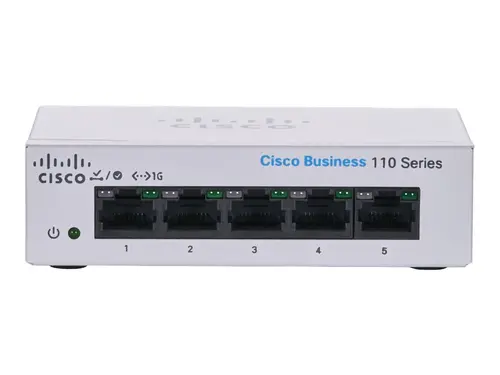 Комутатор, Cisco CBS110 Unmanaged 5-port GE, Desktop, Ext PS