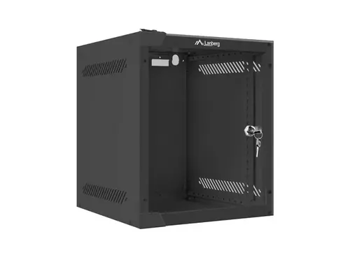 Комуникационен шкаф, Lanberg rack cabinet 10" wall-mount 6U / 280x310 for self-assembly (flat pack), black