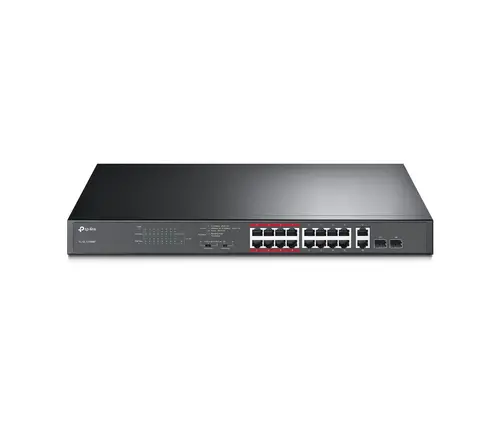 Комутатор TP-LINK TL-SL1218MP, 16xFE портa, 2xGbE, 2xSFP, неуправляем, PoE