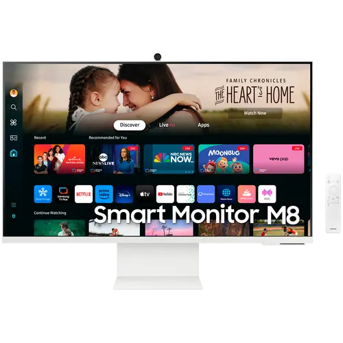 Монитор, Samsung 32DM801 32" VA SMART 3840x2160, Bluetooth 4.2, WiFi 5, USB-C 65W, 2xUSB, 2xHDMI , Speakers, White