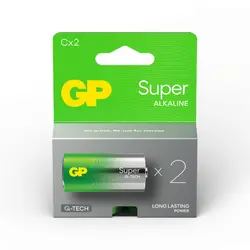 Алкална батерия GP SUPER LR14, 2 бр. в опаковка, 1.5V