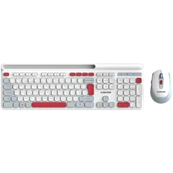 CANYON HSET-W5 EN Keyboard+Mouse AAA+AA Wireless White