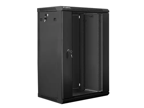 Комуникационен шкаф, Lanberg rack cabinet 19" wall-mount 18U / 600x450 for self-assembly (flat pack), black
