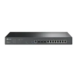 TP-Link ER8411 Omada VPN Router with 10G Ports, 1× 10G SFP+ WAN Port,1× 10G SFP+ WAN/LAN Port,1× Gigabit SFP WAN/LAN Port, 8× Gigabit RJ45 WAN/LAN Ports, 2× USB3.0 port,Integration with Omada SDN Controller,Dual Power Supply,Load Balance,Link Backup