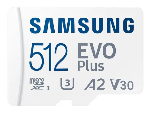 Памет, Samsung 512GB micro SD Card EVO Plus with Adapter, UHS-I interface, Read Speed up to 160MB/s