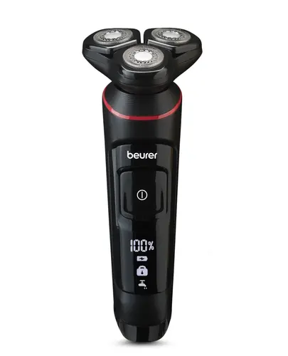 Машинка за бръснене, Beurer MN8X rotary shaver, 360° flexible shaver head, Magnetic fixation, LED display, Waterproof (IPX7), Quick-charge function  (10 min OT; 5 min CT), Incl. charger and storage station, protective cap and cleaning brush