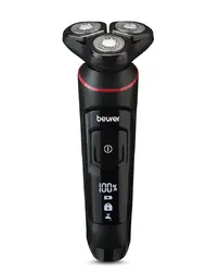 Машинка за бръснене, Beurer MN8X rotary shaver, 360° flexible shaver head, Magnetic fixation, LED display, Waterproof (IPX7), Quick-charge function  (10 min OT; 5 min CT), Incl. charger and storage station, protective cap and cleaning brush