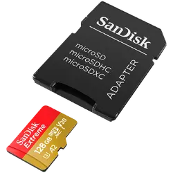 Карта памет SANDISK Extreme microSDXC, 128GB, За Dash Cameras и Drones, SD Adapter