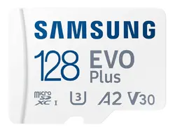 Памет, Samsung 128GB micro SD Card EVO Plus with Adapter, Class10, Transfer Speed up to 160MB/s