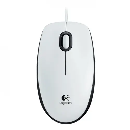 МИШКА LOGITECH M100 - Corded Mouse / Optical Tracking Sensor - Жична - White - PN 910-006764