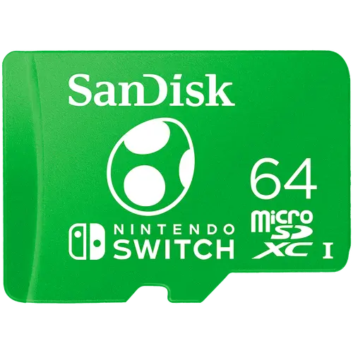 SANDISK Nintendo MicroSDXC UHS-I card for Nintendo Switch, Yoshi Edition- 64GB, Up to 100MB/s read up to 90MB/s write