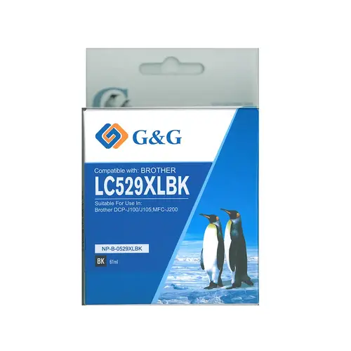 ГЛАВА ЗА BROTHER DCP J100/J105/MFC J200 - Black - LC529XLBK (LC-529XLBK) - HIGH CAPACITY - PN NP-B-0529XLBK - G&G 
